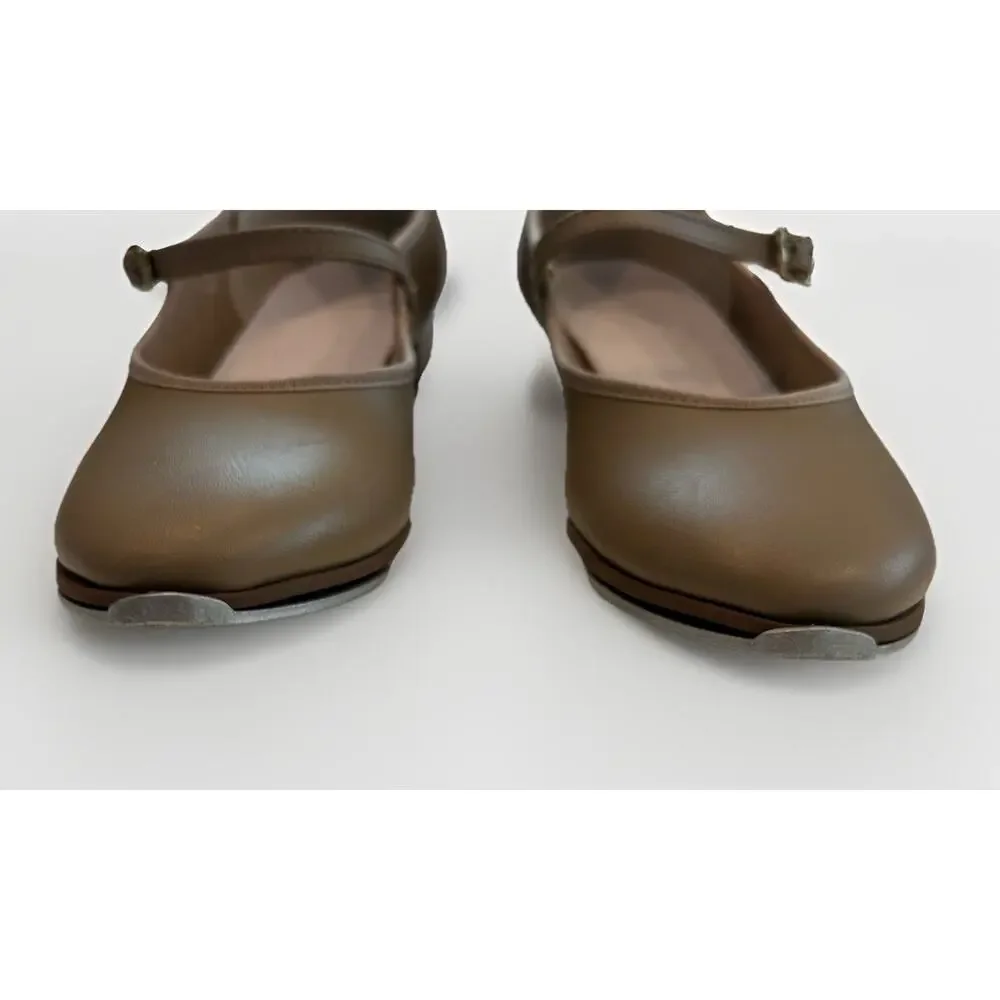 Girls Tan Mary Jane Tap Shoes Size 4 1/2 M – Metal Taps - Tap Dance